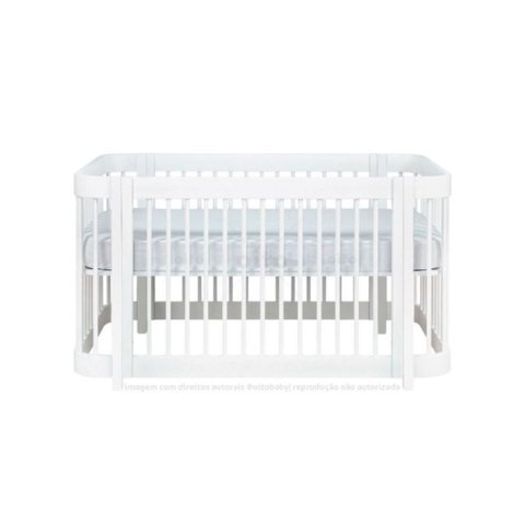 Berço LOLA BRANCO FOSCO C/ PÉ LAQUEADO