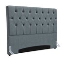 Ver imagem 5 de Cabeceira Box Casal 140cm Paris Capitonê Estofada Veludo Espuma D23:Cinza
