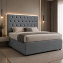 Ver imagem 1 de Cabeceira Box Casal 140cm Paris Capitonê Estofada Veludo Espuma D23:Cinza