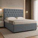 Ver imagem 4 de Cabeceira Box Casal 140cm Paris Capitonê Estofada Veludo Espuma D23:Cinza