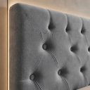 Ver imagem 6 de Cabeceira Box Casal 140cm Paris Capitonê Estofada Veludo Espuma D23:Cinza