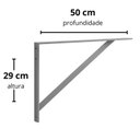 Ver imagem 3 de Mão Francesa Ferro Chato Reforçado 50 Cm Zincado - Nv455