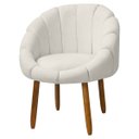 Ver imagem 1 de Poltrona Decorativa Orgânica Flora Fixa Recepção Estética Bouclê:bouclê Bege Marfim