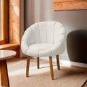 Ver imagem 7 de Poltrona Decorativa Orgânica Flora Fixa Recepção Estética Bouclê:bouclê Bege Marfim
