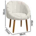 Ver imagem 6 de Poltrona Decorativa Orgânica Flora Fixa Recepção Estética Bouclê:bouclê Bege Marfim