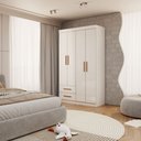 Ver imagem 1 de Guarda-Roupa Infantil Lisboa 4 Portas 2 Gavetas Branco - Panorama Móveis