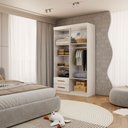Ver imagem 2 de Guarda-Roupa Infantil Lisboa 4 Portas 2 Gavetas Branco - Panorama Móveis