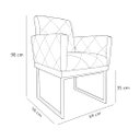 Ver imagem 4 de Poltrona Decorativa Klara Base Bronze Veludo Azul Marinho - Montanaris Decor