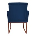 Ver imagem 2 de Poltrona Decorativa Klara Base Bronze Veludo Azul Marinho - Montanaris Decor