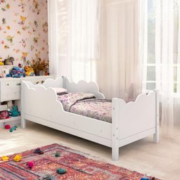 Cama Juvenil em Nuvem Cristal Branca com Colchão - 1