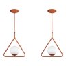 Kit 2 Luminária Pendente Aro Triangulo Orby Cobre Magnifico - 1