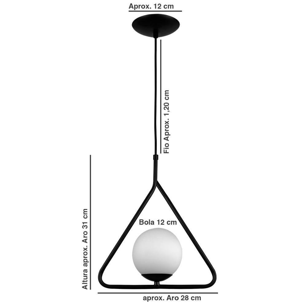 Kit 2 Luminária Pendente Aro Triangulo Orby Cobre Magnifico - 4