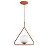 Kit 2 Luminária Pendente Aro Triangulo Orby Cobre Magnifico - 2