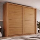 Ver imagem 1 de Guarda-Roupa Casal 2 Portas Deslizantes 4 Gavetas Palace Marrom/Cinamomo