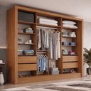 Ver imagem 4 de Guarda-Roupa Casal 2 Portas Deslizantes 4 Gavetas Palace Marrom/Cinamomo