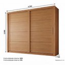 Ver imagem 3 de Guarda-Roupa Casal 2 Portas Deslizantes 4 Gavetas Palace Marrom/Cinamomo