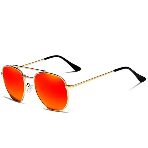 Óculos de Sol Hexagonal de Aço Inoxidável Proteção Uv400