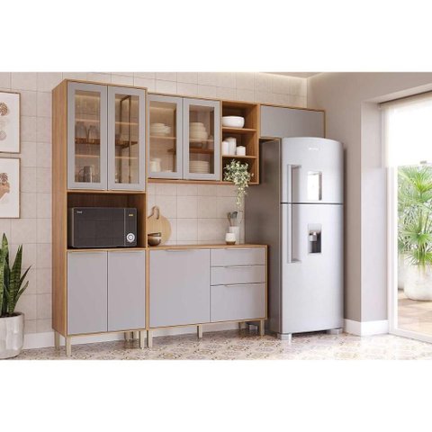 Cozinha Modulada Mgm 4 Peças Brilhante C4p256 Cinamomo/platina