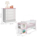 Ver imagem 2 de Quarto de Bebê Berço e Gaveteiro Winter Menininha Branco Rosa