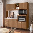 Ver imagem 2 de Cozinha Compacta Piatã 7 Portas 3 Gavetas sem Tampo Ipê/ipê/ripado Ipê - Nicioli