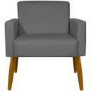 Ver imagem 3 de Poltrona Hope Decorativa Confortável para Sala Quarto Recepção Tecido Suede Pés Palito