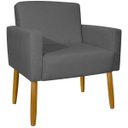 Ver imagem 4 de Poltrona Hope Decorativa Confortável para Sala Quarto Recepção Tecido Suede Pés Palito