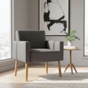 Ver imagem 1 de Poltrona Hope Decorativa Confortável para Sala Quarto Recepção Tecido Suede Pés Palito