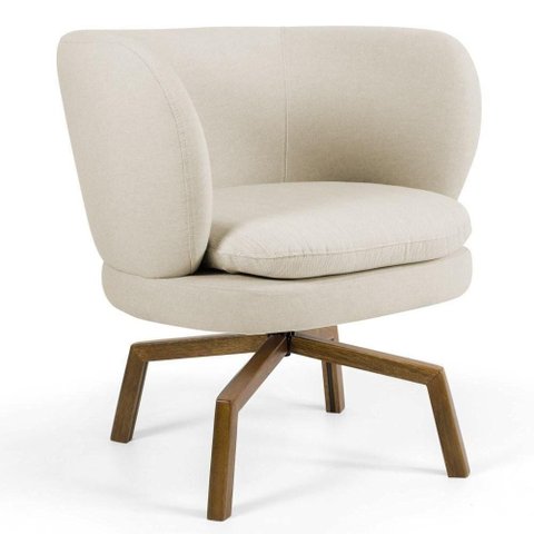 Poltrona Melissa Base Ka Giratória Castanho C-107 Bege
