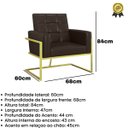 Ver imagem 3 de Poltrona Base de Ferro Dourada para Sala de Luxo Decorativa Tecido Corano