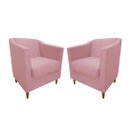 Ver imagem 1 de Kit 02 Poltronas Titânio Veludo Rosa