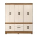 Ver imagem 6 de Conjunto de Guarda Roupa e Cômoda Casal Cairo 10 Portas 4 Gavetas MDP Amêndola Off White Demóbile