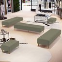 Ver imagem 2 de Kit 02 Puffs Decorativo Sala de Estar Bali W01 Pés Palito 210x60cm Bouclê Oliva - Lyam Decor