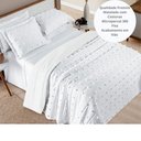 Ver imagem 2 de Colcha Casal 3 Peças Cobre Leito Micropercal 300 Fios Popy:Branco