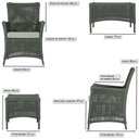 Ver imagem 3 de Jogo Sofá 2 Poltronas e Mesa Igapó Marrom E3 Trama Original Verde