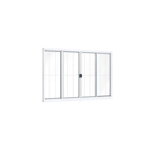 Janela Aluminio C/grade Central 8,5 X 100 X 150cm Riobras