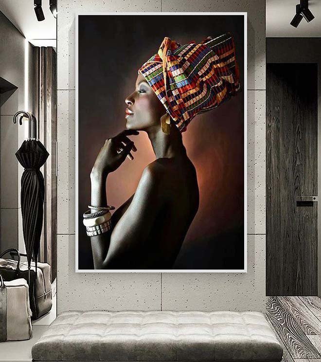 Jogo de Quadros Decorativos Uno Molduras Marília Africana - 40cm Largura x 60cm Altura - Branco - 1