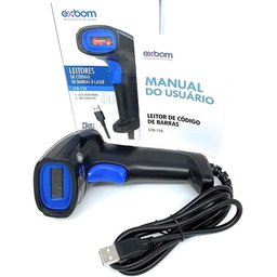 LEITOR DE CODIGO DE BARRAS A LASER USB CABO 1.8 METROS LCB-180 LT0007EX EXBOM - 2