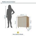 Ver imagem 4 de Balcão 1 Porta Basculante Marquesa 80cm 100% MDF Cinza/Nature Greige