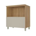 Ver imagem 3 de Balcão 1 Porta Basculante Marquesa 80cm 100% MDF Cinza/Nature Greige