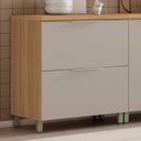 Ver imagem 2 de Balcão 1 Porta Basculante Marquesa 80cm 100% MDF Cinza/Nature Greige