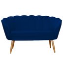 Ver imagem 2 de Combo Pétala Namoradeira e 2 Poltronas Decorativa Estofada Suede Azul Marinho - LM DECOR