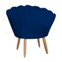 Ver imagem 3 de Combo Pétala Namoradeira e 2 Poltronas Decorativa Estofada Suede Azul Marinho - LM DECOR