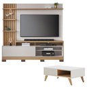 Ver imagem 1 de Estante Home Theater Maceió com Pés Freijó Off White com Mesa de Centro Jeri Off White Freijó - Coli