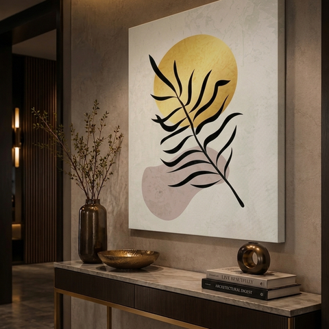 Quadro Decoração Sala de Estar Grande Hall Entrada Floral em Canvas 40x60