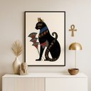 Ver imagem 4 de Quadro Canvas Gato Egípcio Bastet 60x40cm Mold Branca