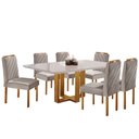 Ver imagem 2 de Conjunto Sala de Jantar 6 Lugares Mesa Lisy e 6 Cadeiras Jade Veludo - Móveis Mix