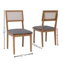 Ver imagem 3 de Mesa de Jantar Cacau com 4 Cadeiras Estofadas Encanto Linho Grafite Ornar
