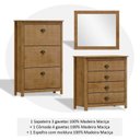 Ver imagem 3 de Conjunto Sapateira + Cômoda 4 Gavetas + Moldura com Espelho 100% Madeira Maciça - Topázio