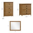 Ver imagem 2 de Conjunto Sapateira + Cômoda 4 Gavetas + Moldura com Espelho 100% Madeira Maciça - Topázio