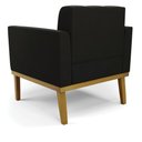 Ver mais imagens de Kit 2 Poltronas Decorativas Karen Pés Fixo em Madeira Castanho Suede Preto G19 - Gran Belo